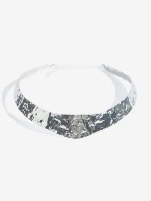 Westside Accessories Silver Broad Choker Necklace