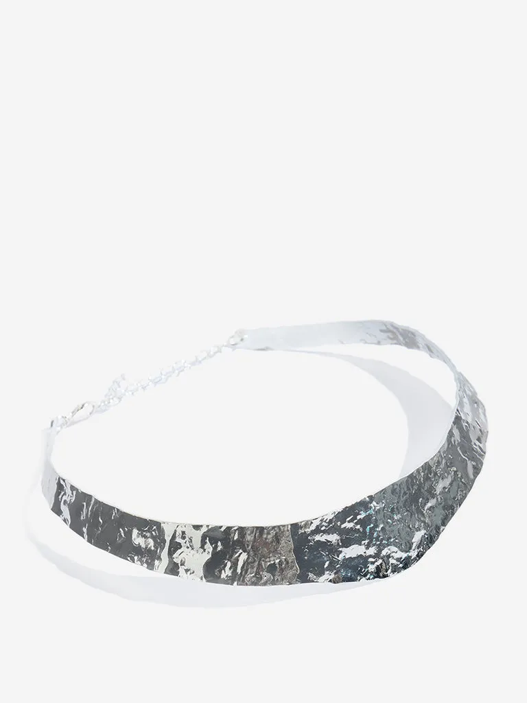Westside Accessories Silver Broad Choker Necklace