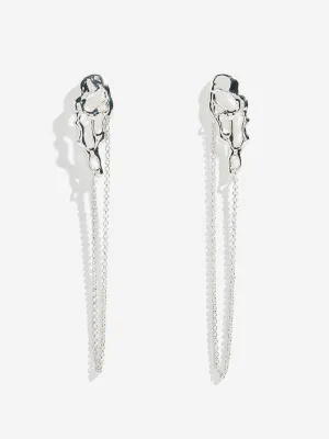 Westside Accessories Silver Chain Dangler Earrings