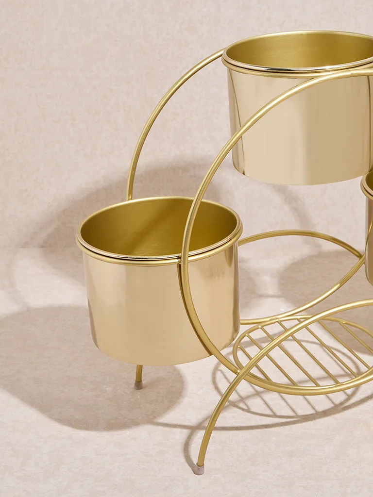 Westside Home Gold Three-Tiered Planter