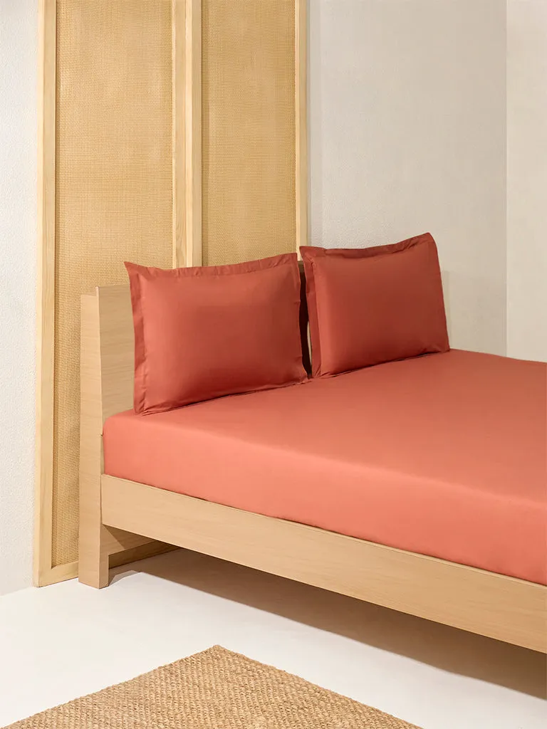 Westside Home Ochre Solid King Bed Flat Sheet and Pillowcase Set