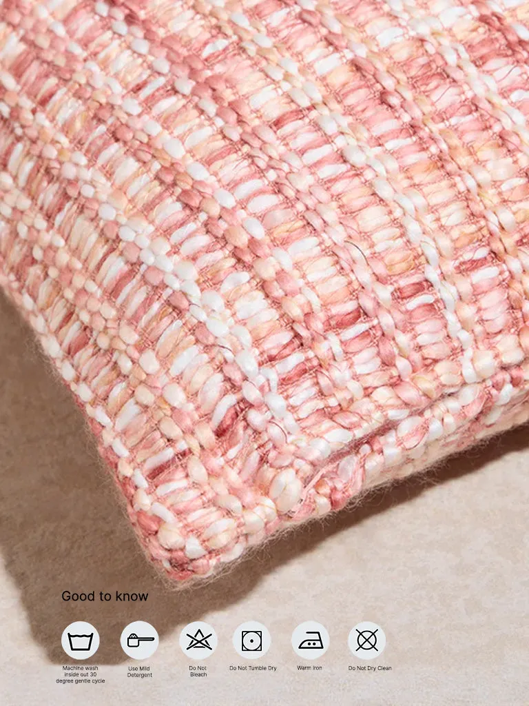 Westside Home Pink Woven Checkered Cushion Cover