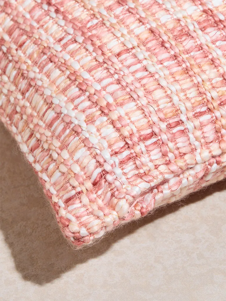 Westside Home Pink Woven Checkered Cushion Cover
