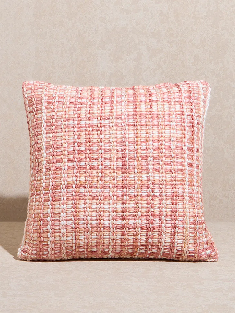 Westside Home Pink Woven Checkered Cushion Cover