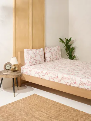 Westside Home Rust Printed King Bed Flat Sheet and Pillowcase Set