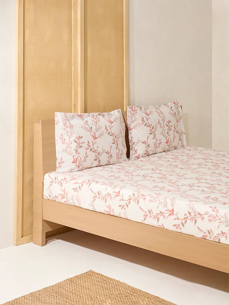 Westside Home Rust Printed King Bed Flat Sheet and Pillowcase Set
