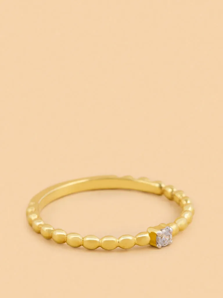 Westside X Pome Beaded Ring with Lab Diamond