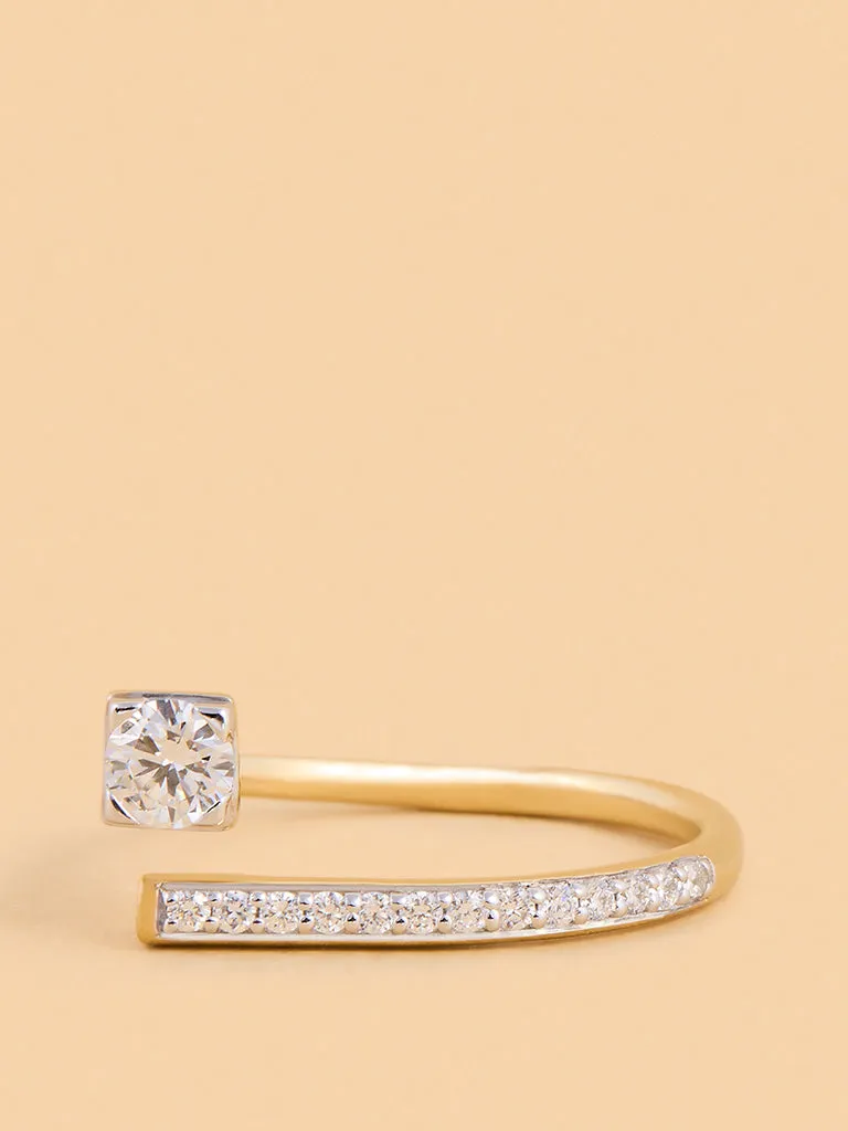 Westside X Pome Edgy Lab Diamond Solitaire Ring