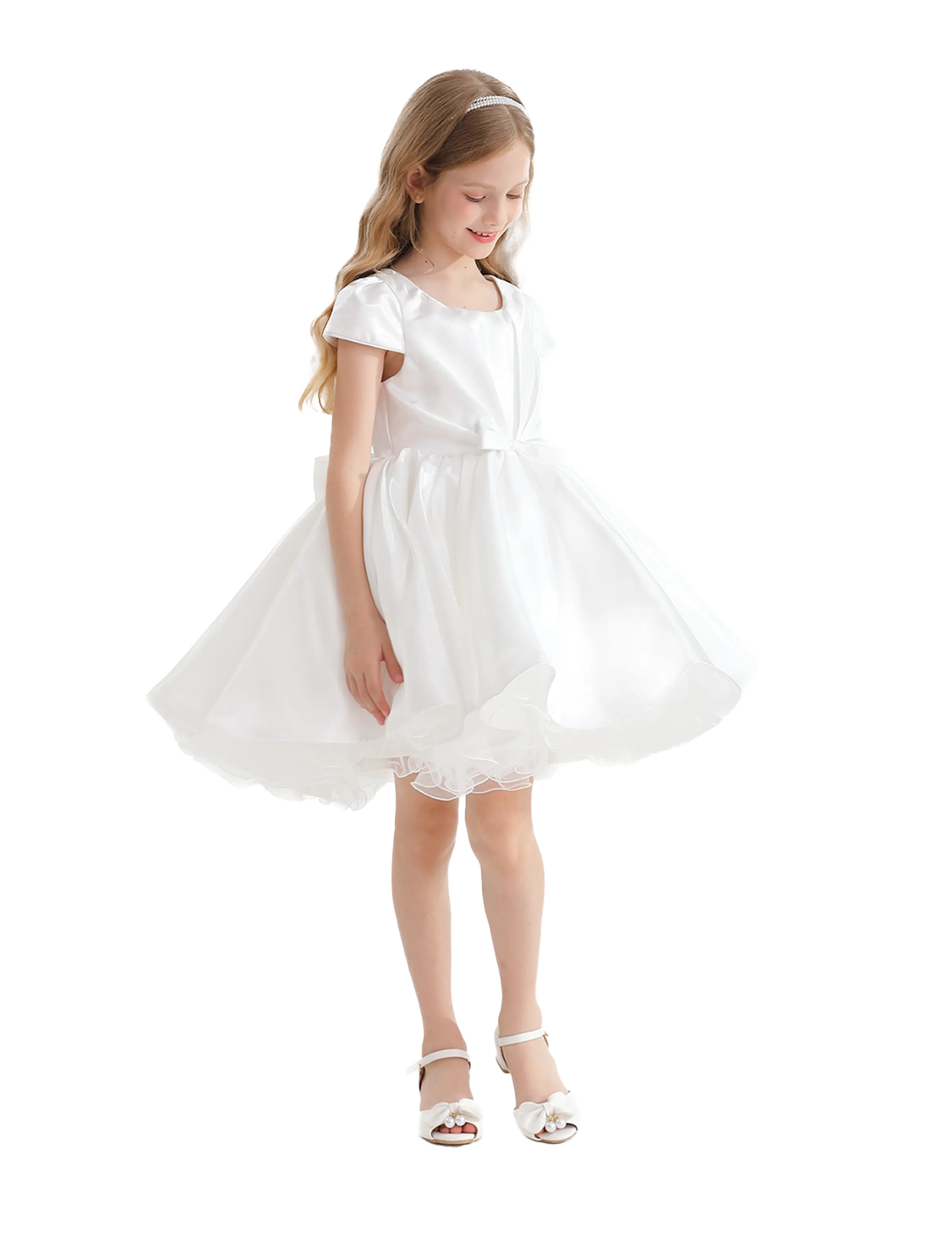 White Bow Short Solera Dress