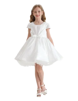 White Bow Short Solera Dress