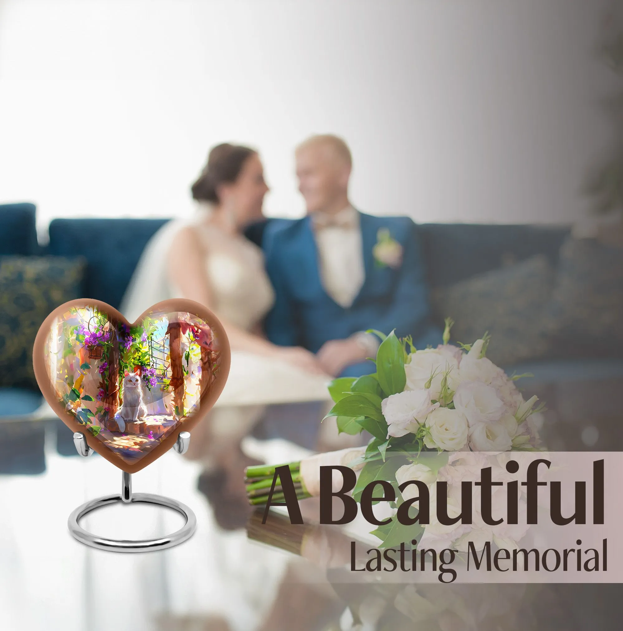 White Cat Memorial Urn - An Elegant Way to Remember