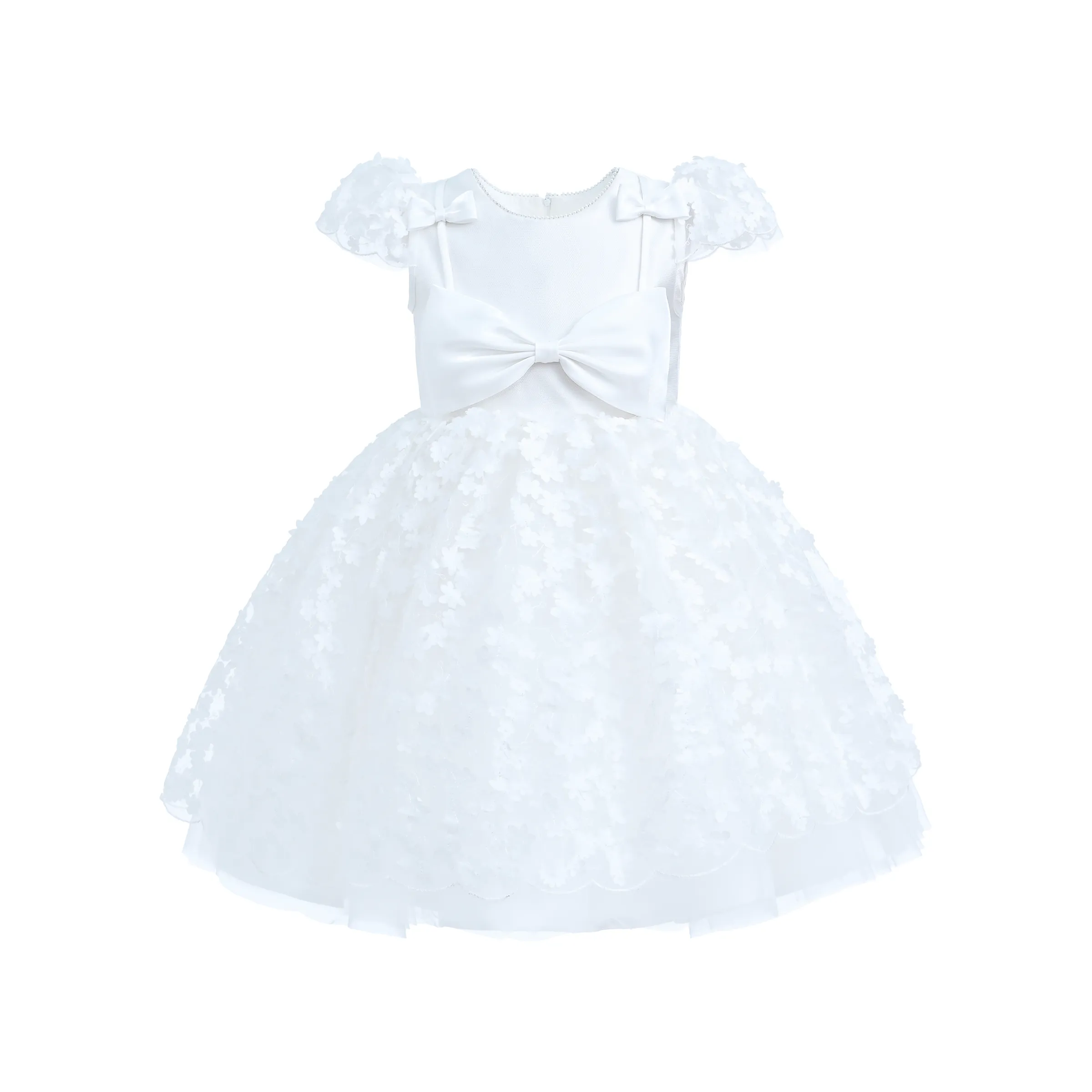 White Floral Bow Upton Dress