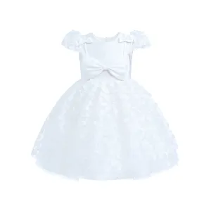 White Floral Bow Upton Dress