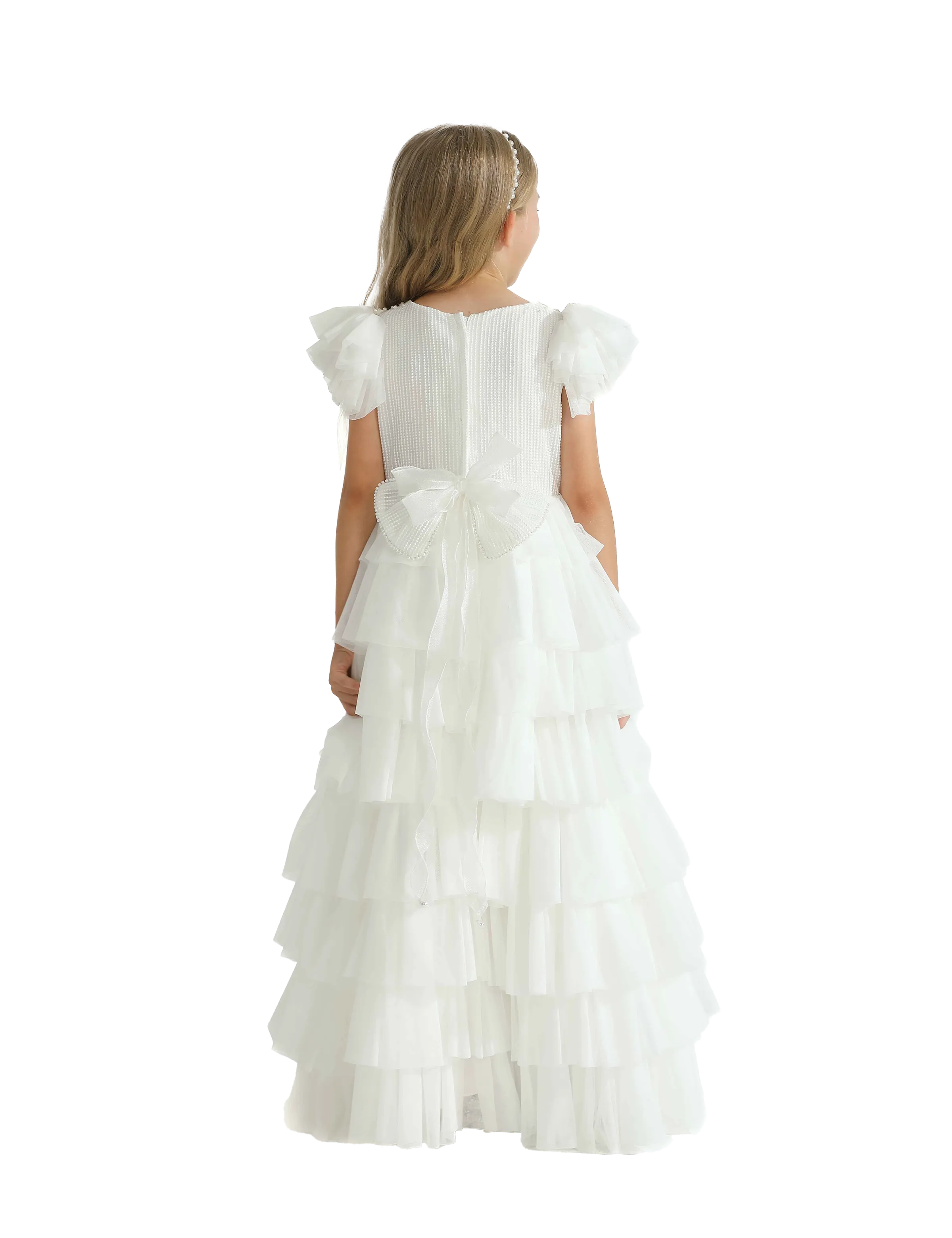 White Layered Tulle Abbyfield Dress