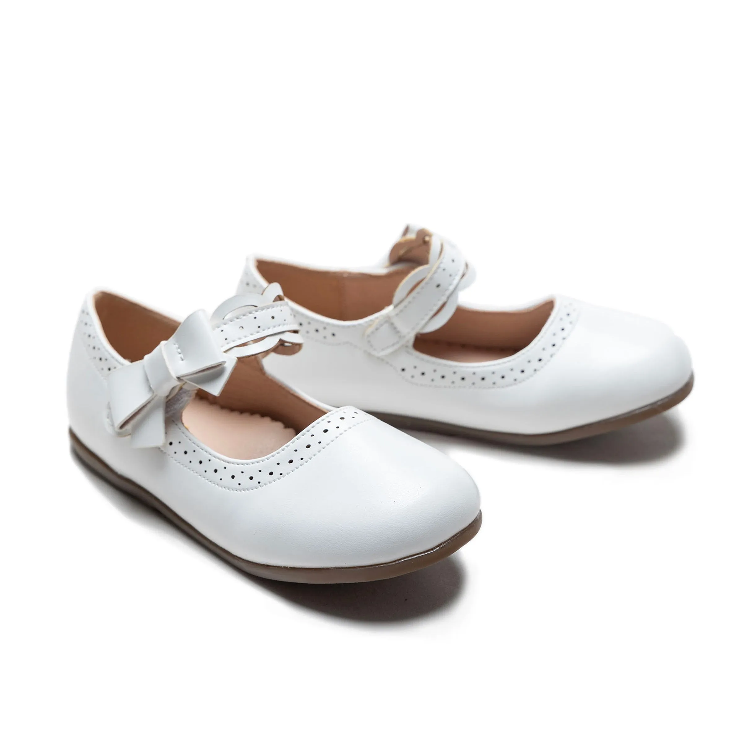 White Ribbon Banded Flats