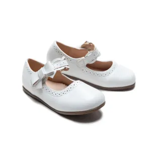 White Ribbon Banded Flats