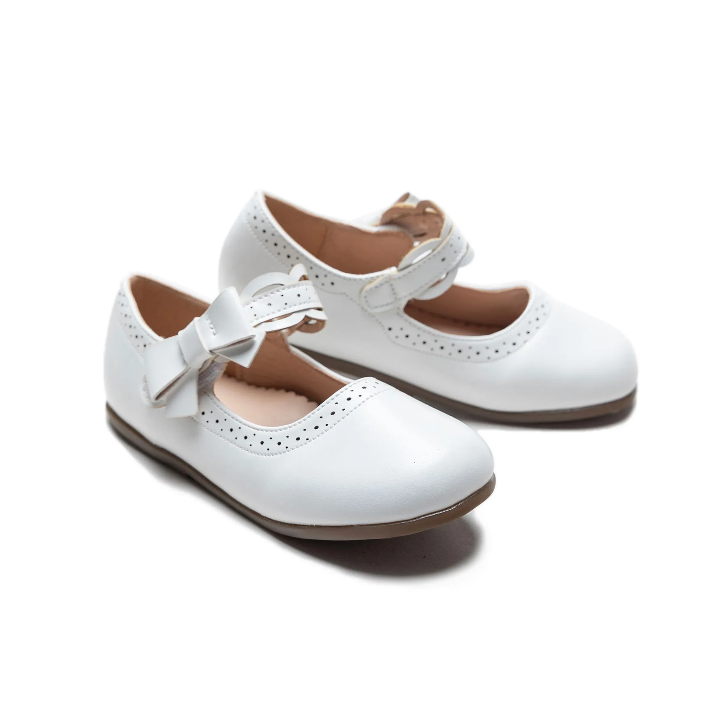 White Ribbon Banded Flats