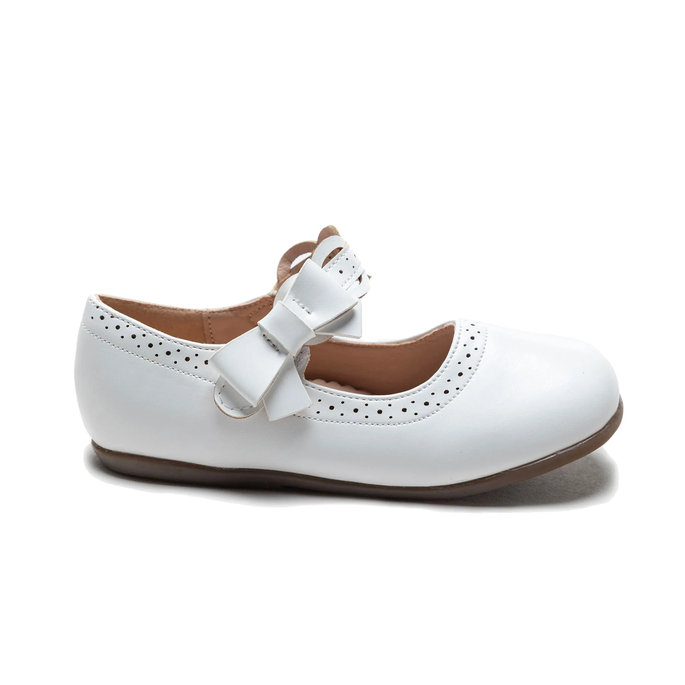 White Ribbon Banded Flats