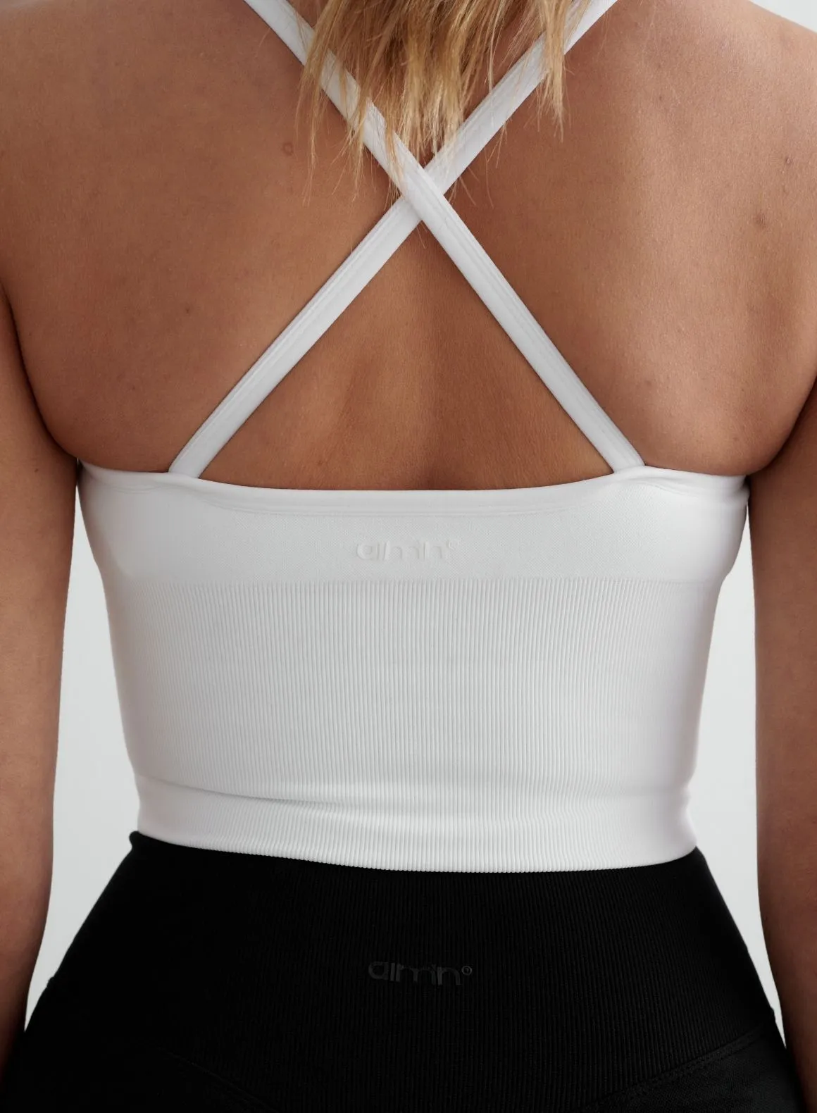 White Shape Seamless Cross Back Bralette