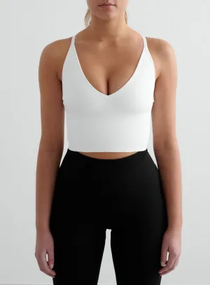 White Shape Seamless Cross Back Bralette