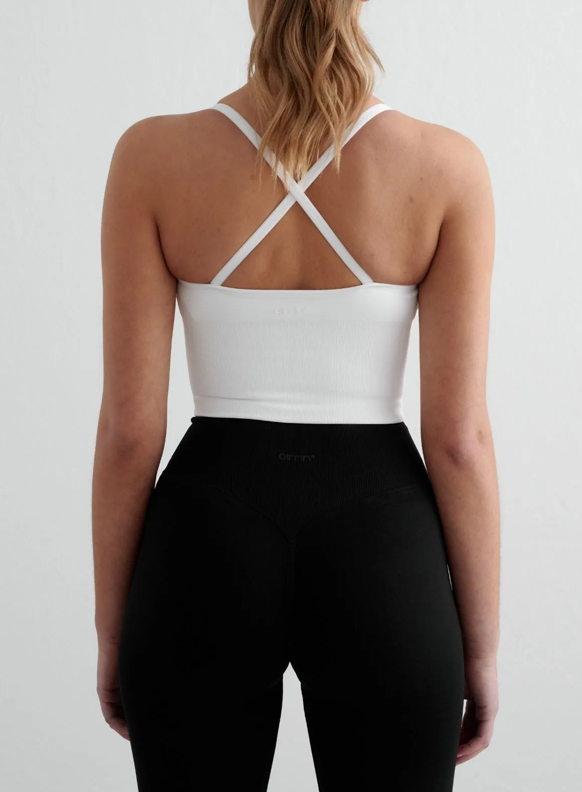 White Shape Seamless Cross Back Bralette