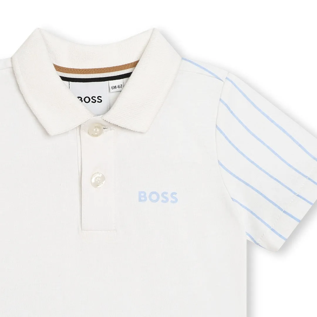 White Striped Polo