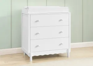 William 3 Drawer Dresser with Changing Top and Interlocking Drawers