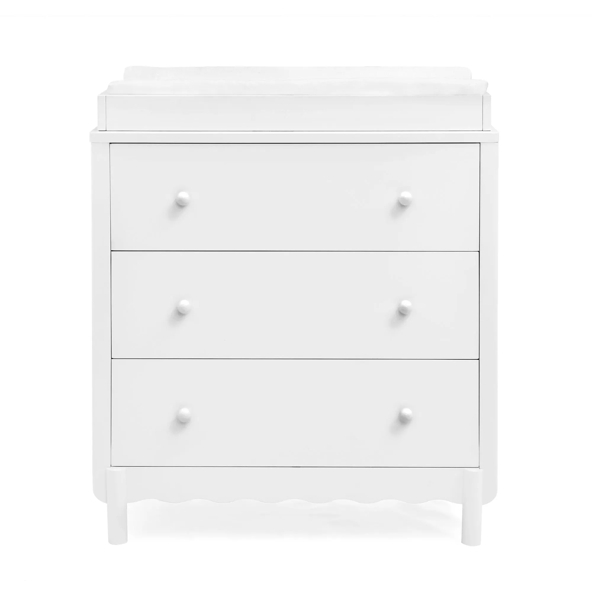 William 3 Drawer Dresser with Changing Top and Interlocking Drawers