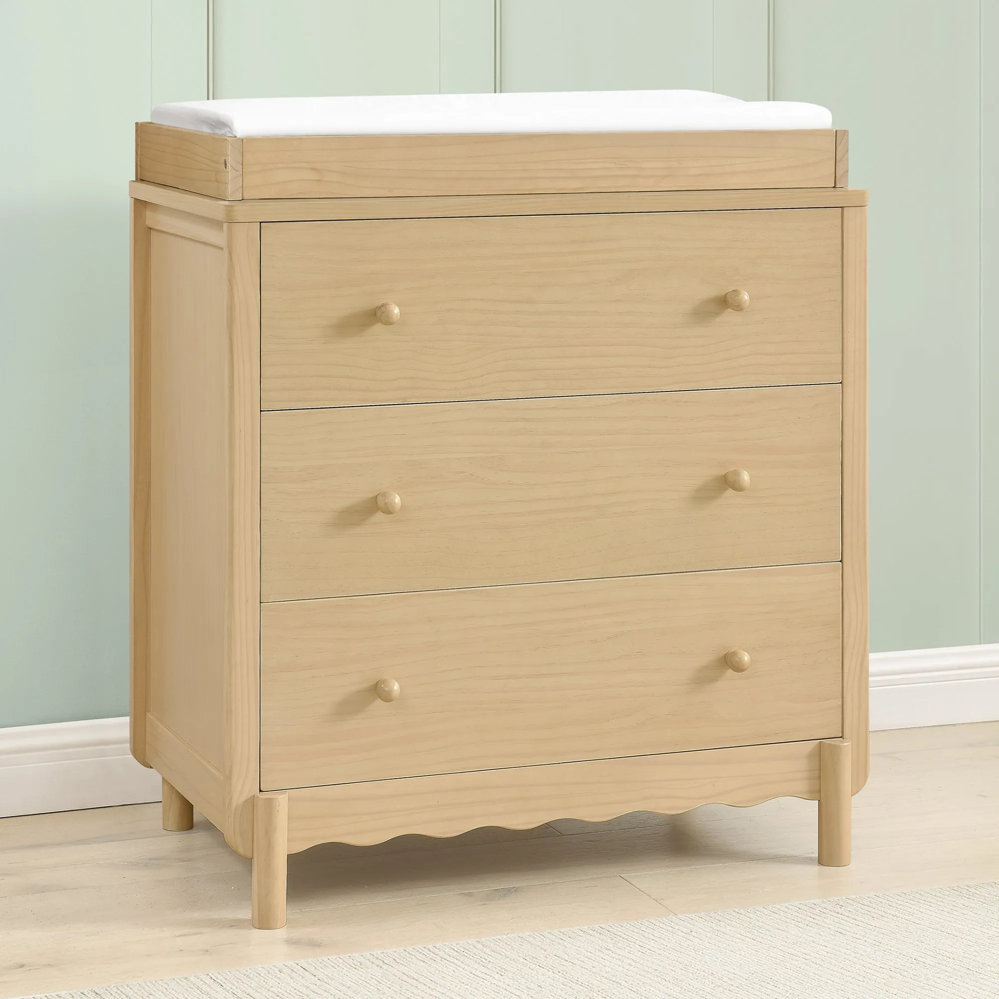 William 3 Drawer Dresser with Changing Top and Interlocking Drawers