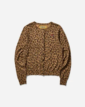 Women's Leopard Pattern Cardigan Beige