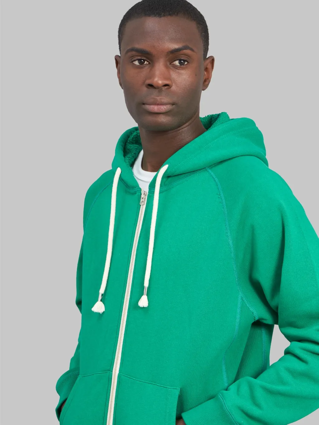 Wonder Looper Zip Hoodie Super Looper French Terry Heather Green