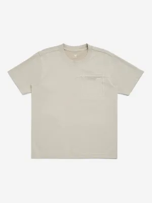 Y&F Kids Beige Relaxed-Fit Cotton-Blend T-Shirt