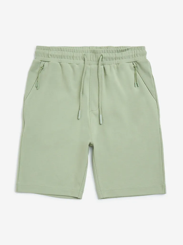Y&F Kids Sage Relaxed-Fit Mid-Rise Cotton-Blend Shorts