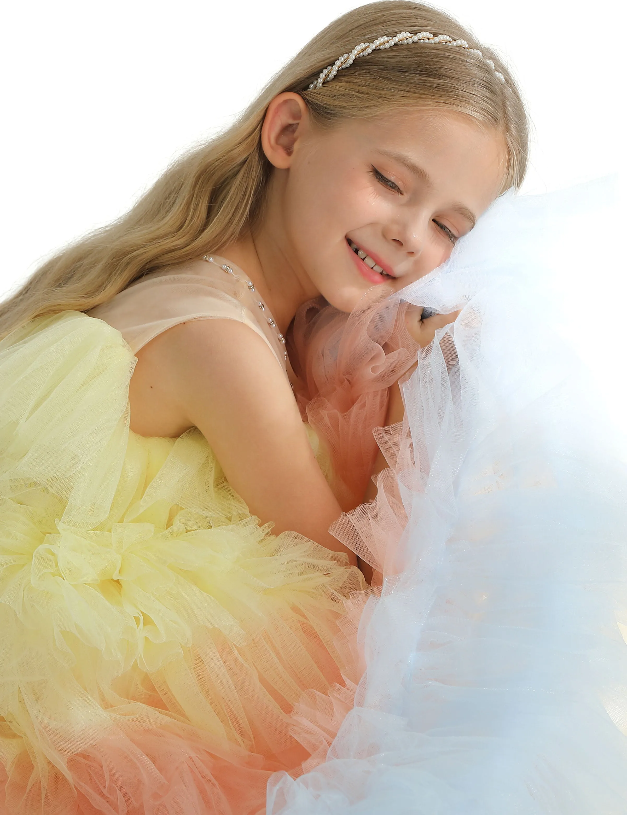 Yellow Tiered Pastel Ruffle Callecita Dress