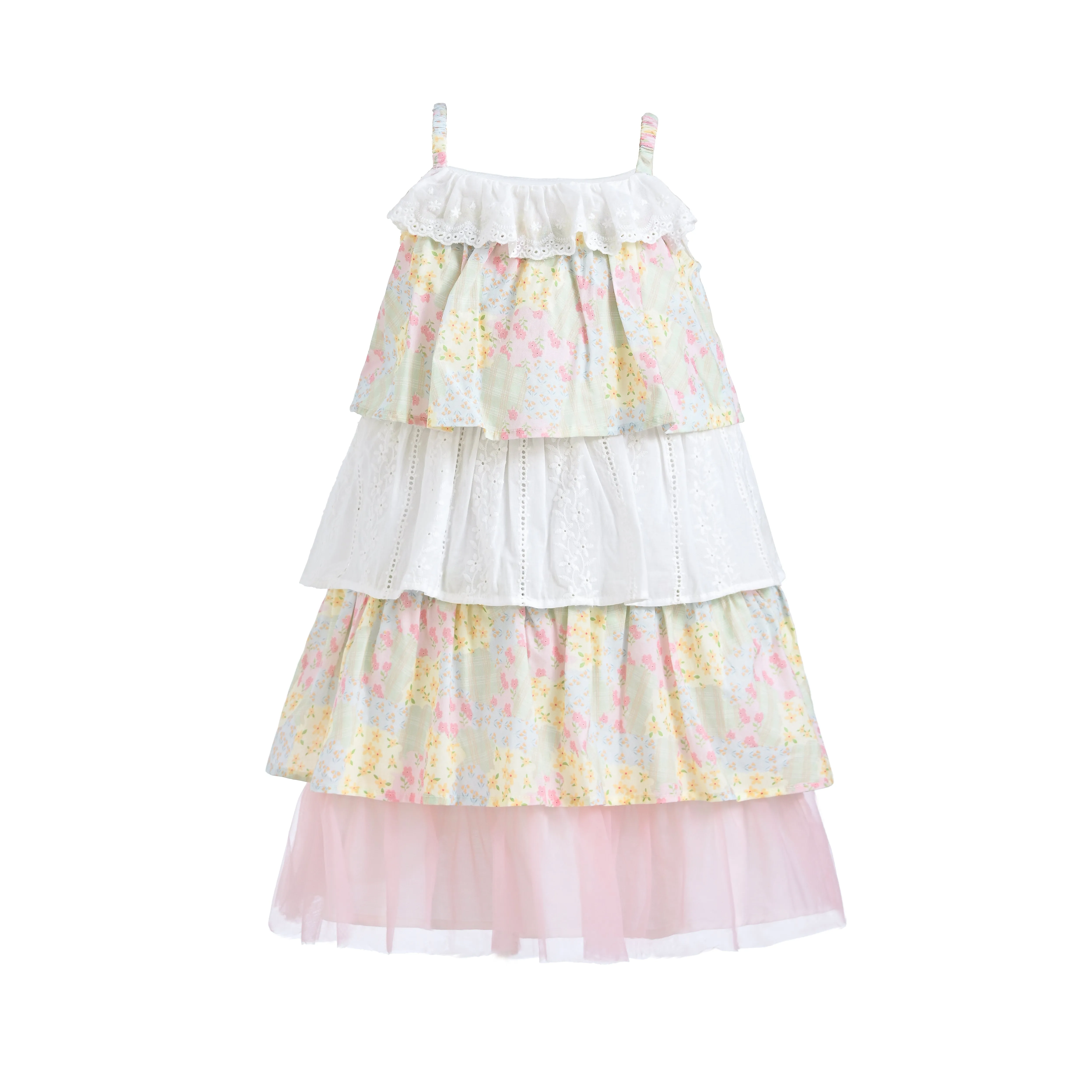 Yellow Tiered Warm Floral Dress Set